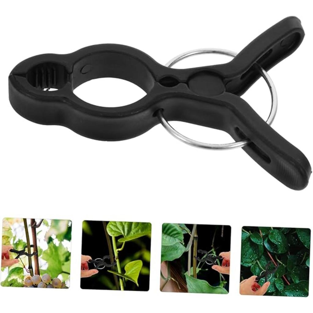 10pcs Vine Clip Tomato Clips Plant Trellis Clips Plant Gripper Clip Supplies for Gardening Clamp for Vine Clamp for Tomato Vines Garden Supplies Black