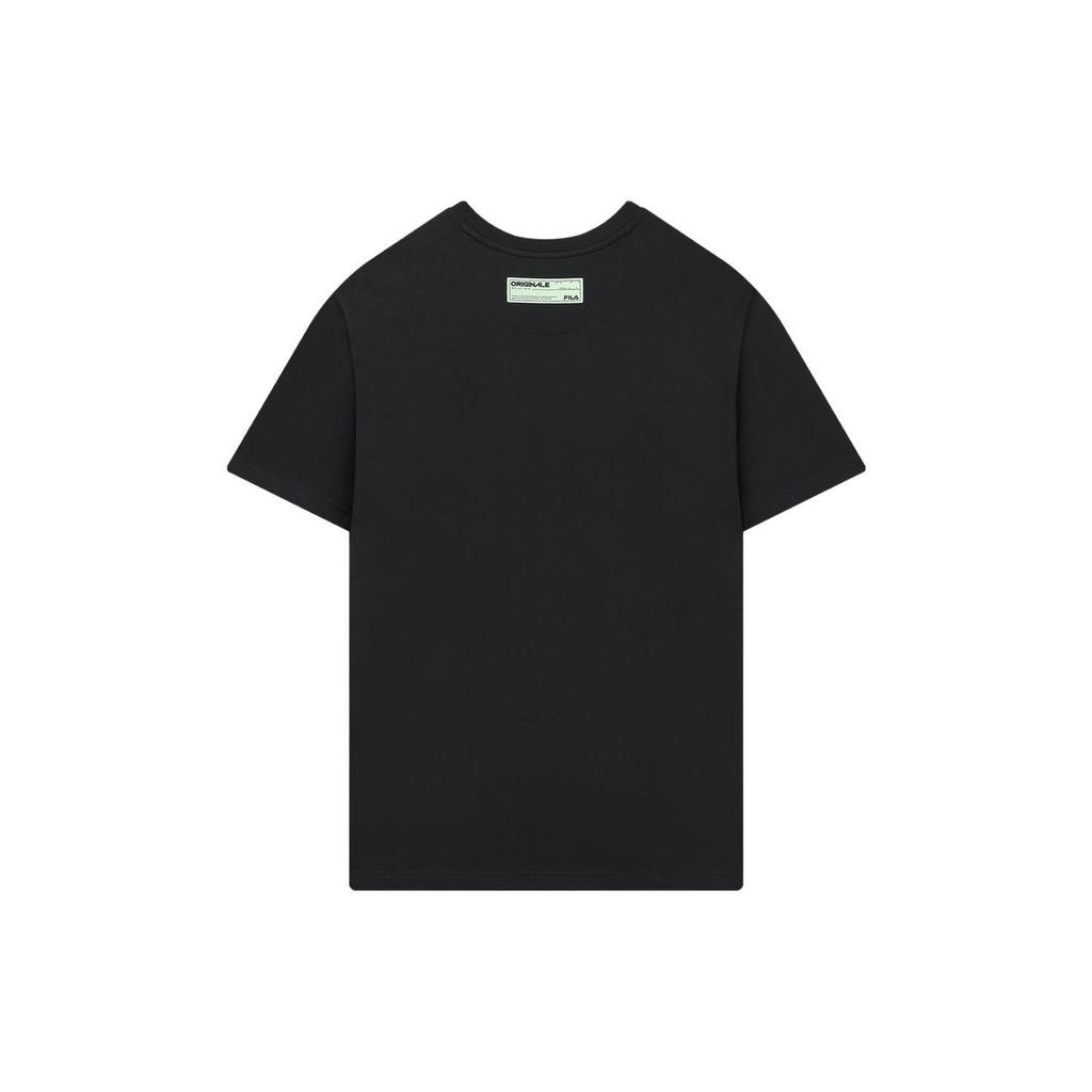 Fila Letter Print Casual Short Sleeve T-Shirt Men Tops Black F11M329111A-BK