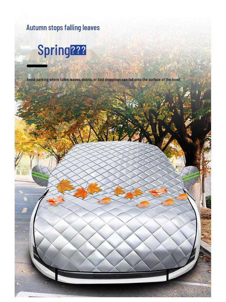 Universal Half Car Cover for Winter: Anti-Frost and Anti-Snow Protection for Front Windshield.