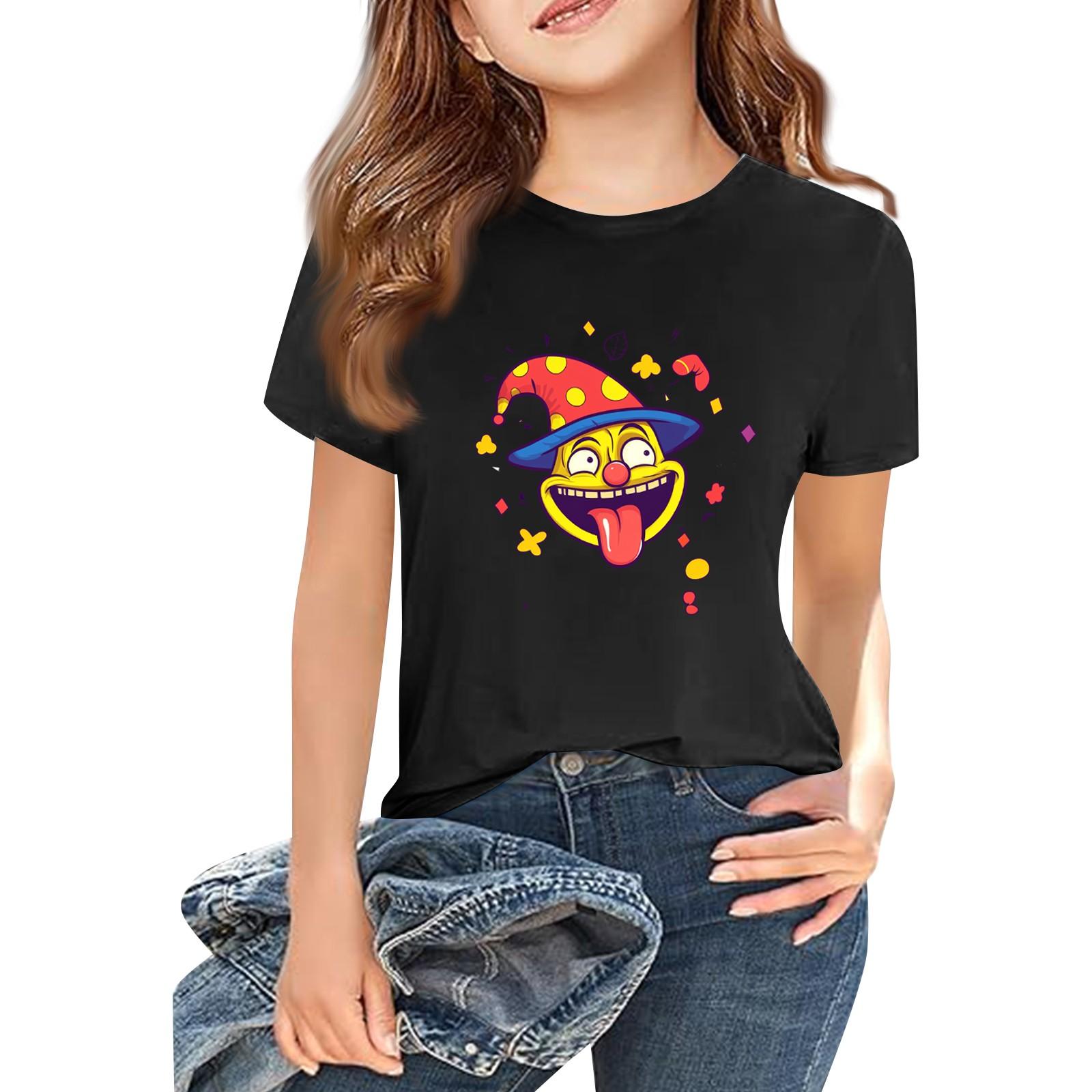 

Children s Fashion Casual Short Sleeve Printed Round Neck Short Sleeve T-Shirt Top 120 чёрный