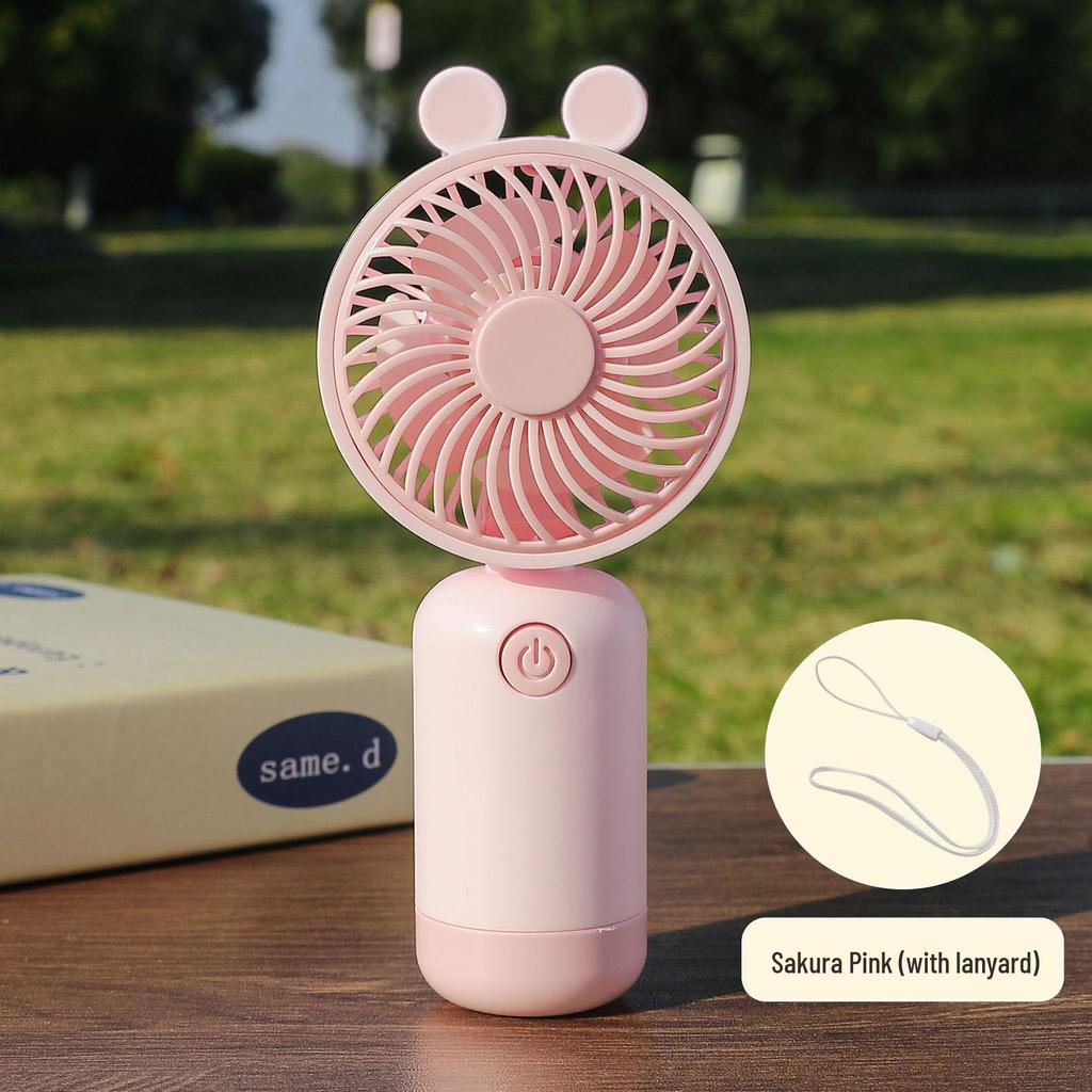 Portable Fresh Style USB Rechargeable Mini Handheld Fan with Three-Speed Settings for Students