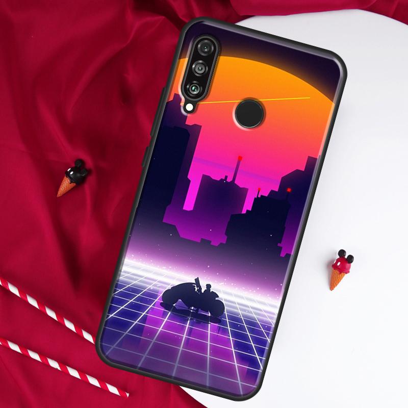 Synthwave 80's Retro Neon vaporwave For Huawei Nova 8i 7i 11i 12i 12s 9 10 SE Y90 Y60 Y70 Y72 Y61 Y91 P30 P40 Lite P60 Pro Case