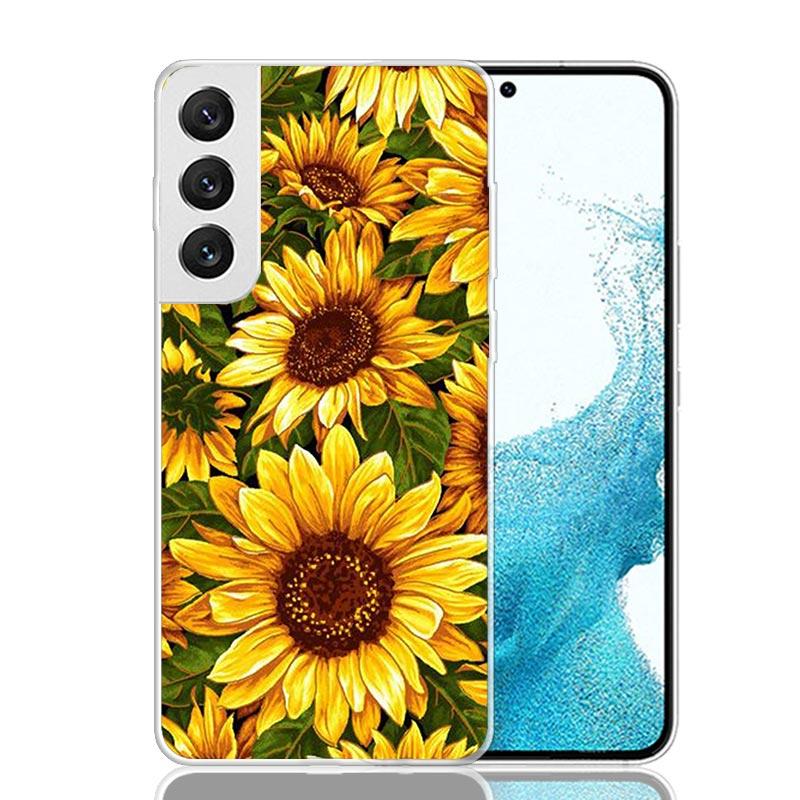 

Beauty Yellow Sunflower Print Case Phone Cover for Samsung Galaxy S24 S25 Ultra S23 Plus S22 + S21 S20 FE S10 S25 Edge Trend Fun Samsung S25