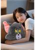 Genuine Tom and Jerry Plush Pillow: Cute Tom Cat Head & Jerry Mouse Backrest Doll