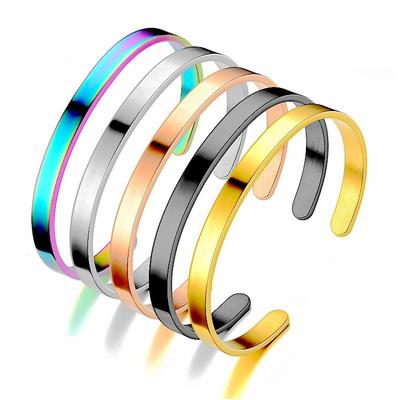Stainless Steel Bracelet C Shape Titanium Steel Bracelet Adjustable Bracelet Personality Bracelet