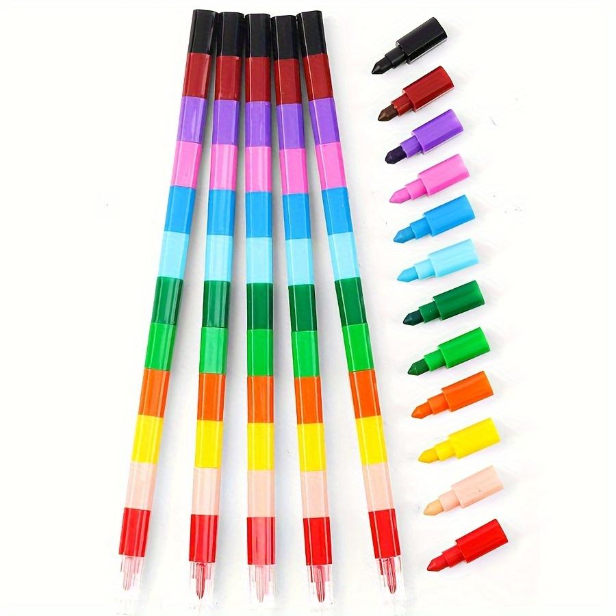 3pcs 12-Color Building Blocks Crayons Stackable Crayons Art Drawing Art Supplies Birthday Gifts Back to School Stationery JXB