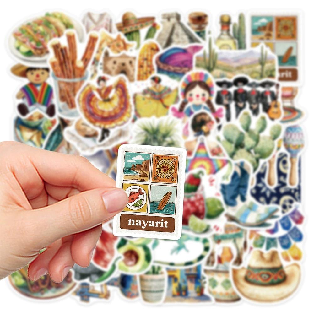 10/30/50pcs Retro Mexican Cartoon Stickers Aesthetics Waterproof Decorative Phone Diary Laptop Vintage Graffiti Sticker Packs