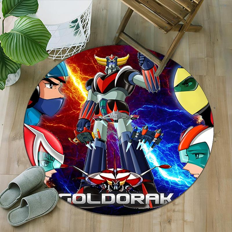 1pc UFO Robot Grendizer9 Print Round Carpet Chair Round Carpet Suitable for Bedroom Living Room Home Decorative Carpet