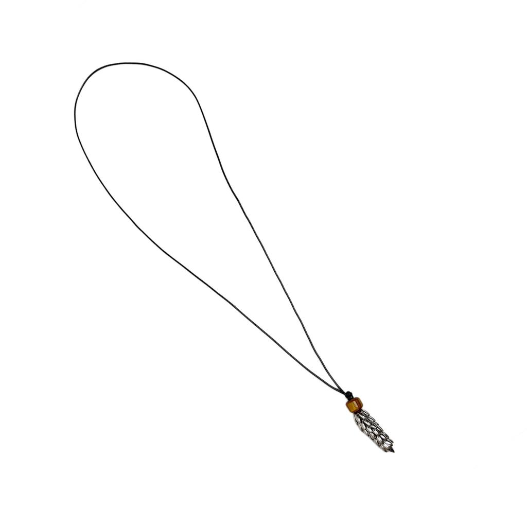 Unique Pinecone Design Necklace Delicate Alloy Charm On Strong Black PU Rope Perfect Present Gift Giving