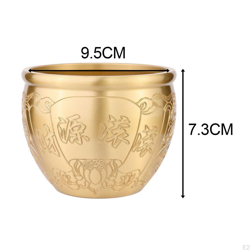Brass Feng Shui Bowl Chinese Character for Home Office Decoration Housewarming Gift