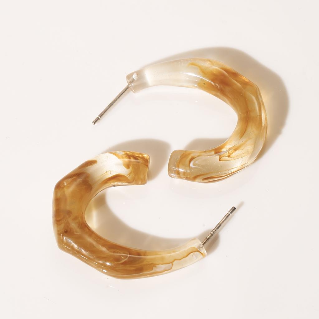 Resin Open Hoop Earrings Fashion Earrings for Women Casual Daily Jewelry Gift