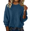 Fall Winter Women's Solid Color Crew Neck Loose Sweater, Casual Fashion Versatile Top for Women