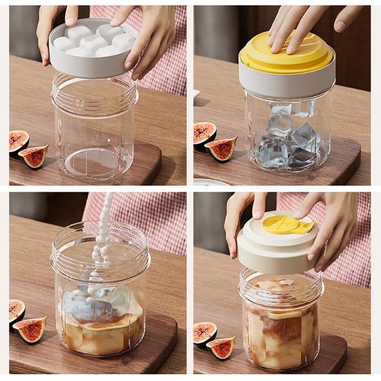 Pressemitteilung Eiswürfelform Kaffeetasse Set Tragbarer 2-in-1 Eiswürfelbereiter und 400ml Trinkbecher BPA-frei Tragbarer Eiswürfelbehälter für Eiskaffee