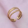 Different Thickness Two Layered Open Adjustable Ring Simple Fashion Jewelry Stainless Steel Rings For Women Men Accessories Gift