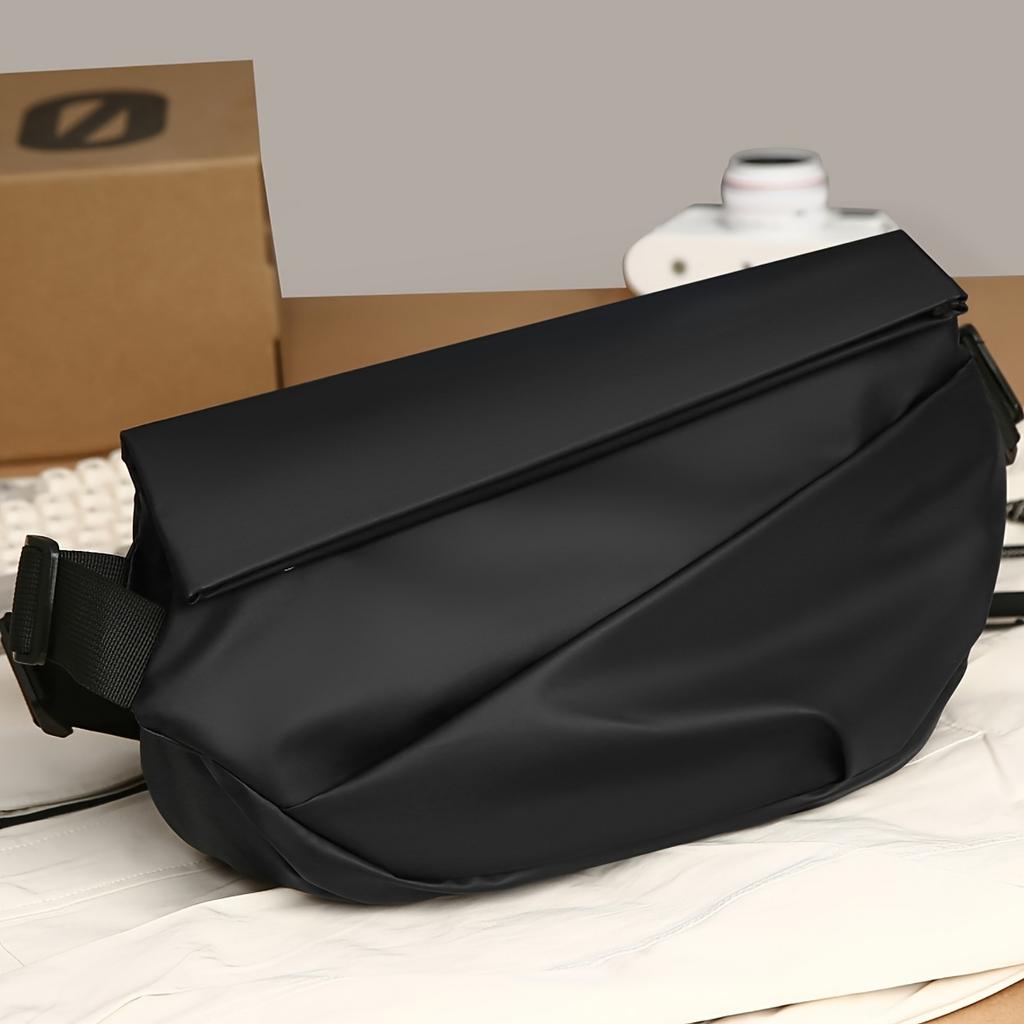 Sporty Crossbody Bag for Men & Women - Adjustable Strap, Magnetic Closure, Multiple Compartments, Sleek Black Design Small Crossbody Bag