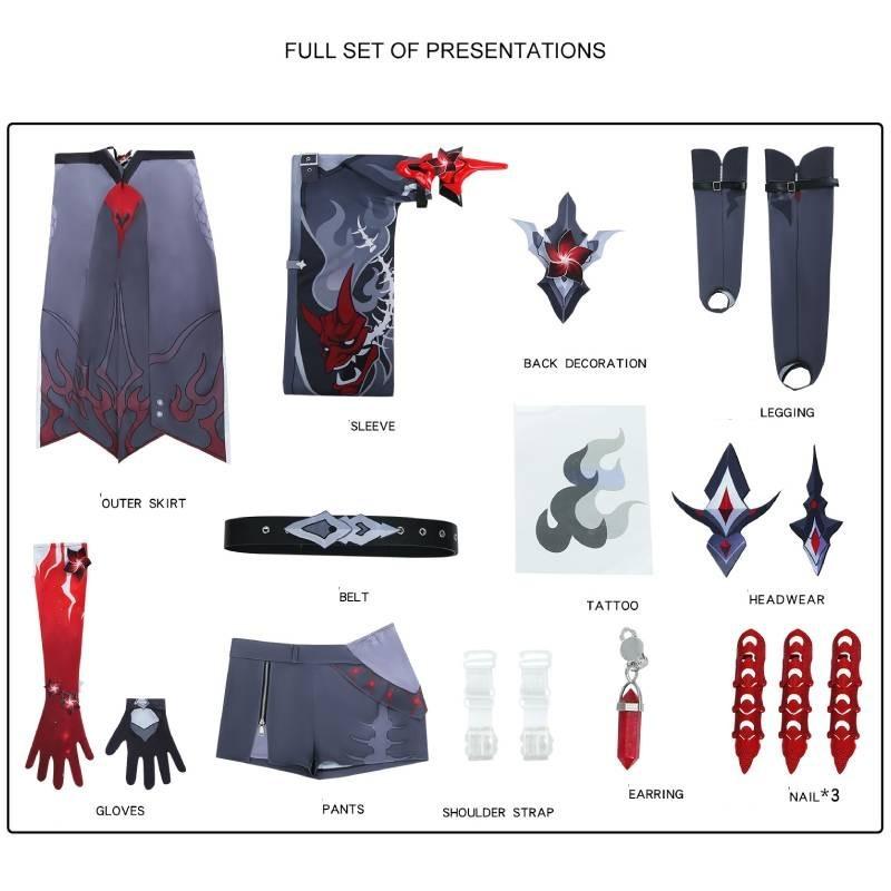 

Комплект костюма для косплея Ахерон из Honkai Star Rail, игровые виртуальные персонажи на Хэллоуин XXXL