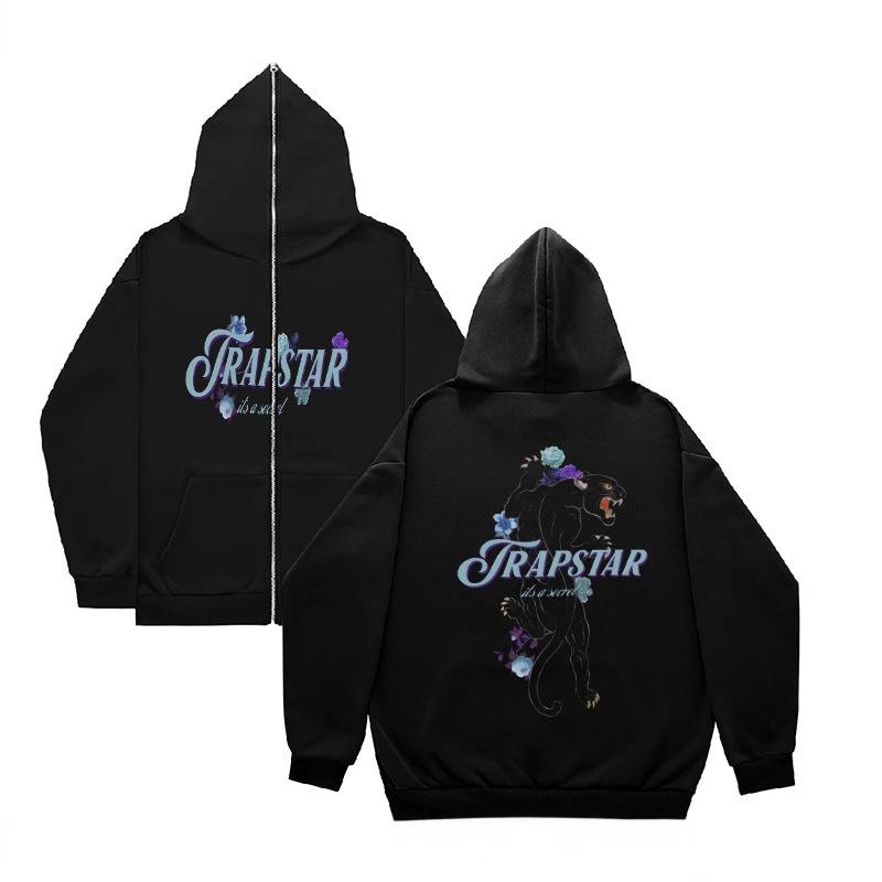 American Revenge Fleece Sweater Men's and Women's High Street Hoodies Trapstar Zip-up Cardigan Jacket Autumn and Winter