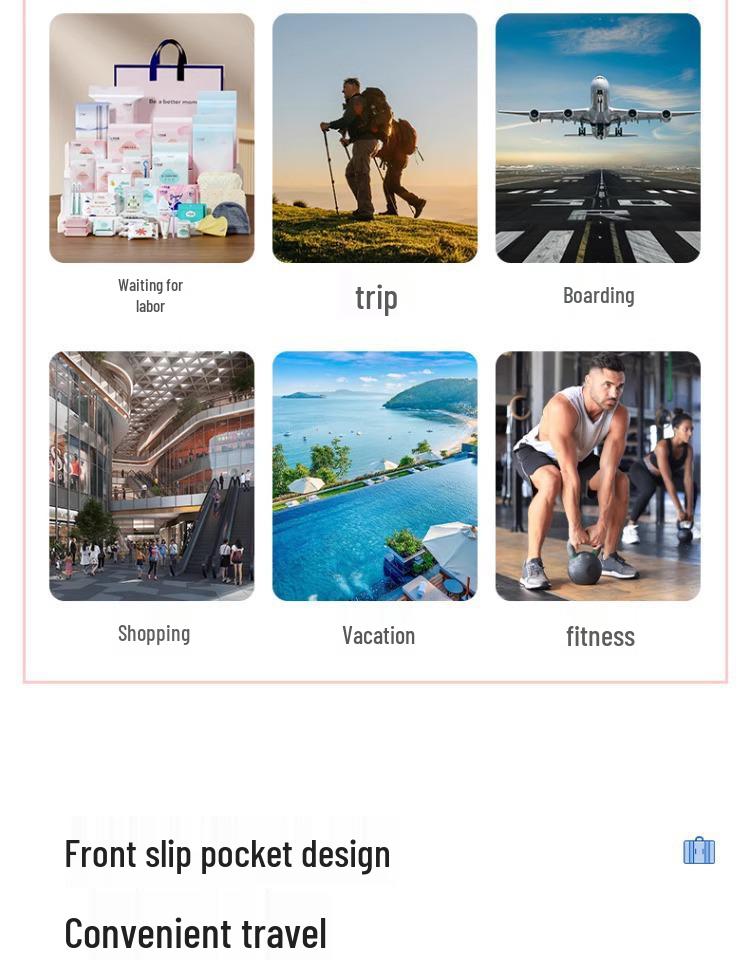 Women's Foldable Short-Distance Travel Bag with Trolley Functionality