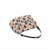 Leopard Print Winter Shoulder Bags for Women Furry Underarm Bag Chain Plush Animal Pattern Evening Totes Purse Crossbody Bag