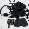 Black Casual Hoodie Black Suit Fashion Sweatshirt Jacket Lovely Outfit Gifts Cool Doll Clothes for Labubu Big Into Energy Series