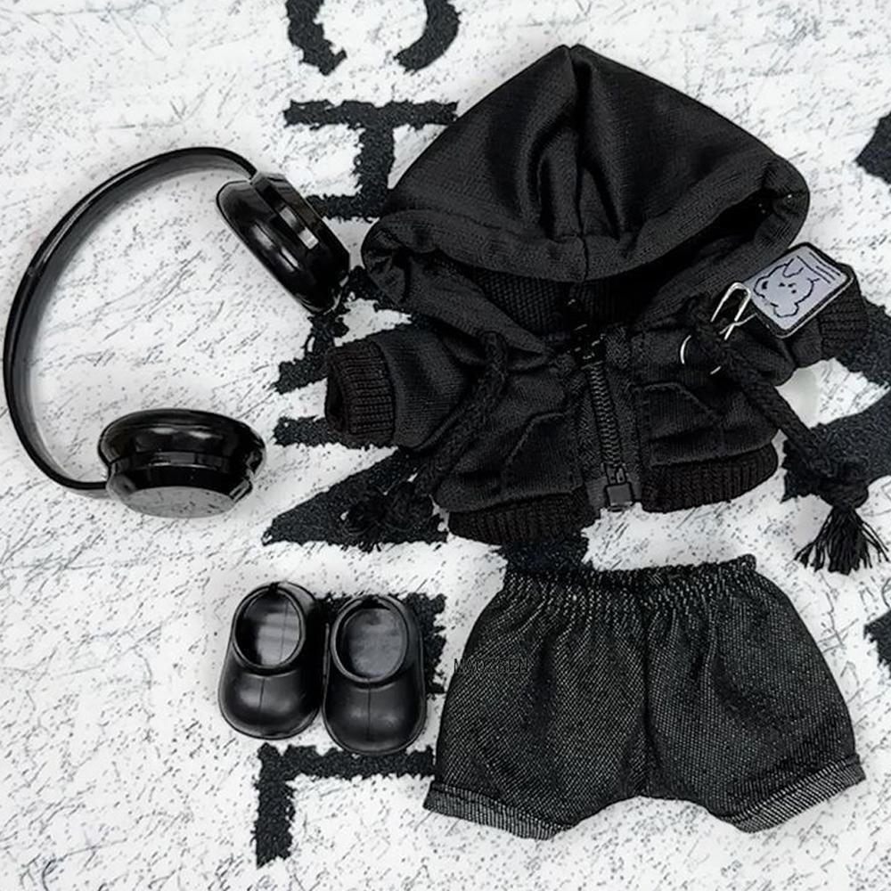 Black Casual Hoodie Black Suit Fashion Sweatshirt Jacket Lovely Outfit Gifts Cool Doll Clothes for Labubu Big Into Energy Series