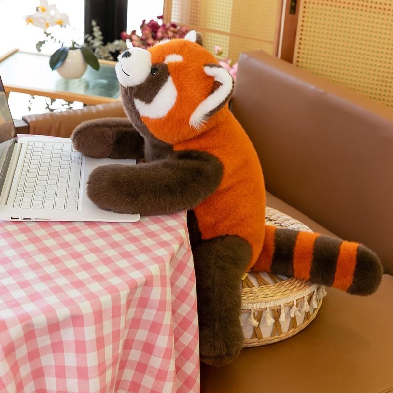 Plush Red Panda Toy Soft Stuffed Animal Kids Adults Sleep Comfort Pillow Office Nap Cushion Home Decor