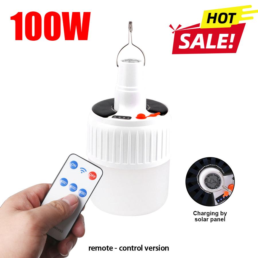 Solar Camping Light Power Bank LED Camping Lanterns With Remote Control Waterproof Outdoor Tent Light Rechargeable Flashlight