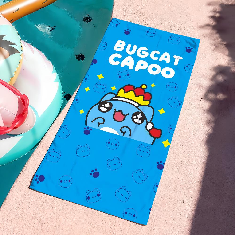 Blau Cartoon Süß B-Bugcat Capoo Cartoon Handtuch Schnelltrocknend Weich Yoga Schwimmen Fitness Bergsteigen Große Strandtücher