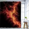 A Vibrant Lightning Shower Curtain with a Passionate Flame Theme, Perfect for Halloween, Includes 12 Hooks, Measuring 180*180C