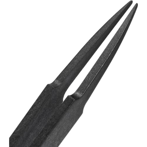 Roczential 5-Piece Plastic Tweezers, 120mm Anti-Static Point Tip Pick-Up Tool (Black)