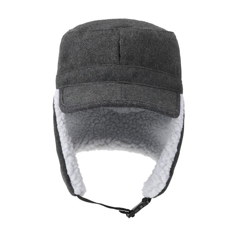 Autumn and Winter New Outdoor Men's and Women's Fashion Foldable Thickened Warm Lamb Wool Duck Tongue Woolen Hat