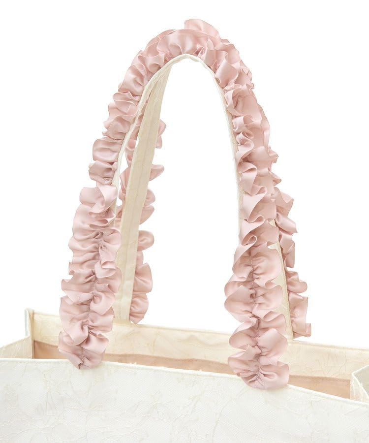 Maison De FLEUR (EC Exclusive) Lace Frill Handle Square Tote M Bag, Ivory, 08000140300