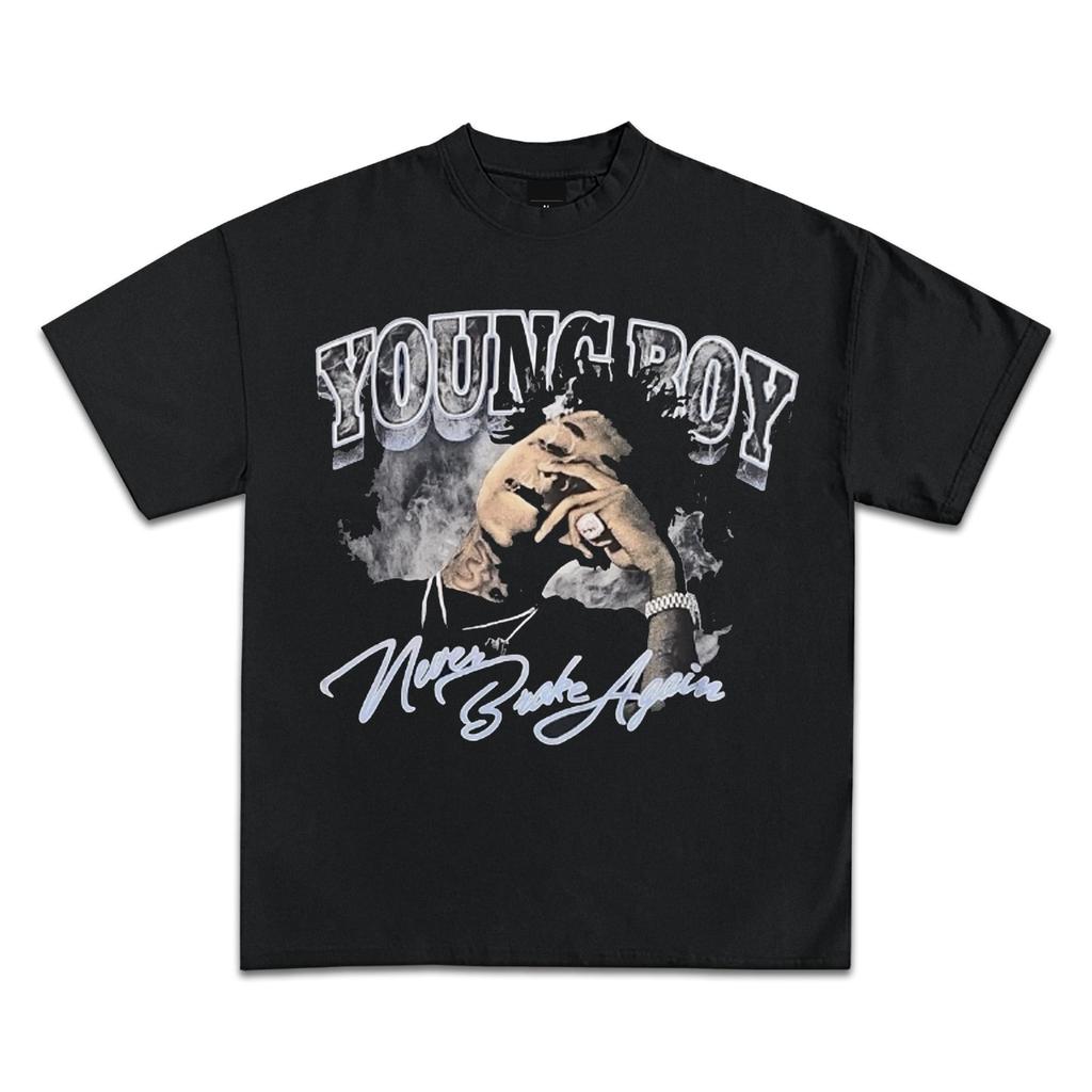 Youngboy Vintage Never Broke Again Graphic T-Shirts Premium Quality Heavyweight MASA Shirts Men's Streetwear Harajuku  Y2K Tops
