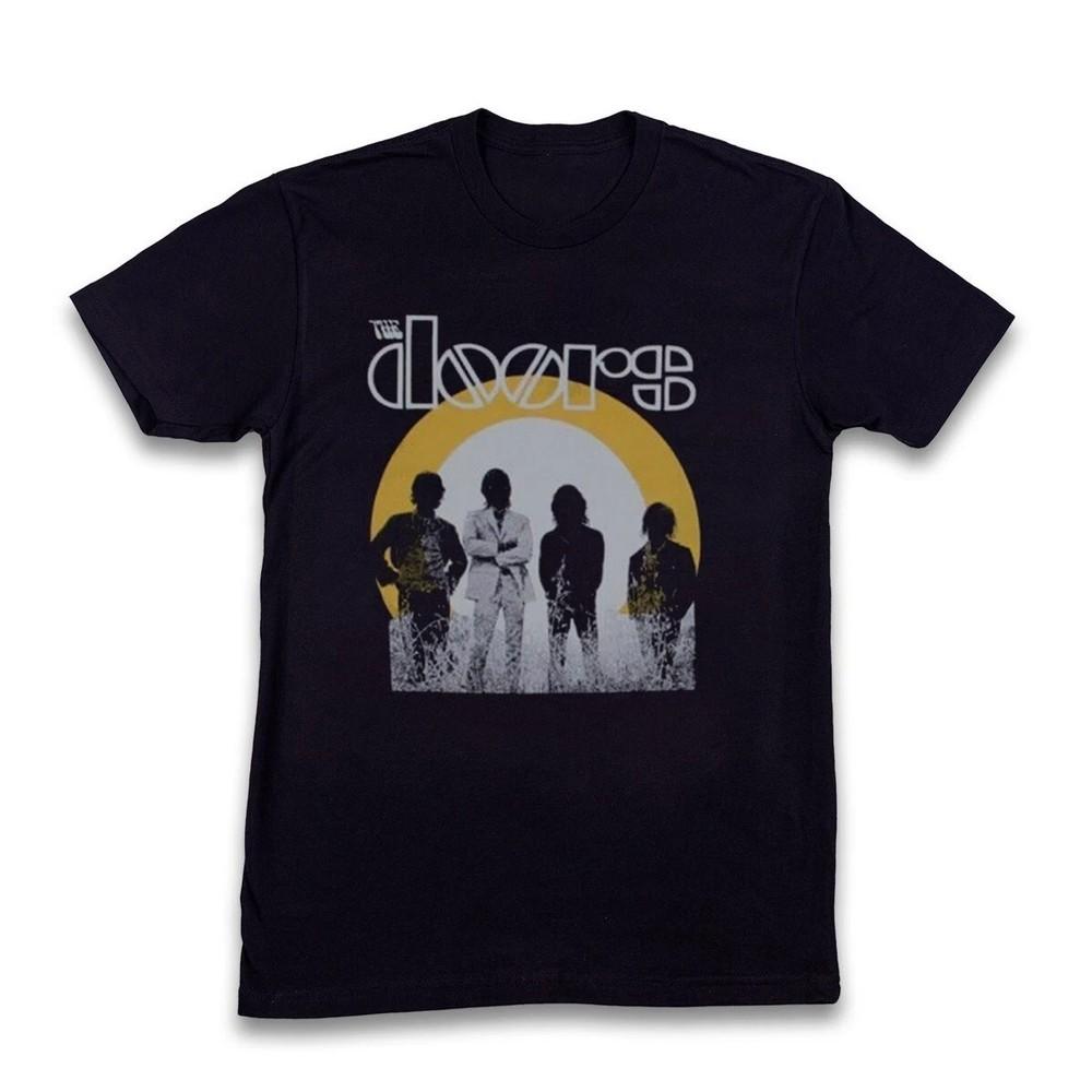 The Doors Band Vintage T-Shirt Tops Tees Men's Women's, Unisex Black Cotton T-Shirt Tops Tees Men's Women's, Size S-4XL