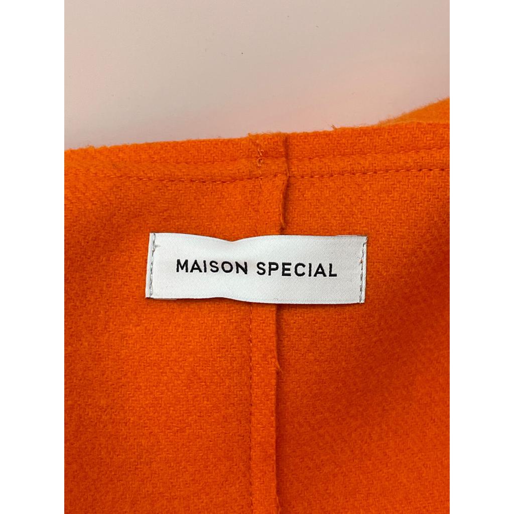 MAISON SPECIAL Orange 21212165112 River Melton Hooded Coat coat F OrangeUsed