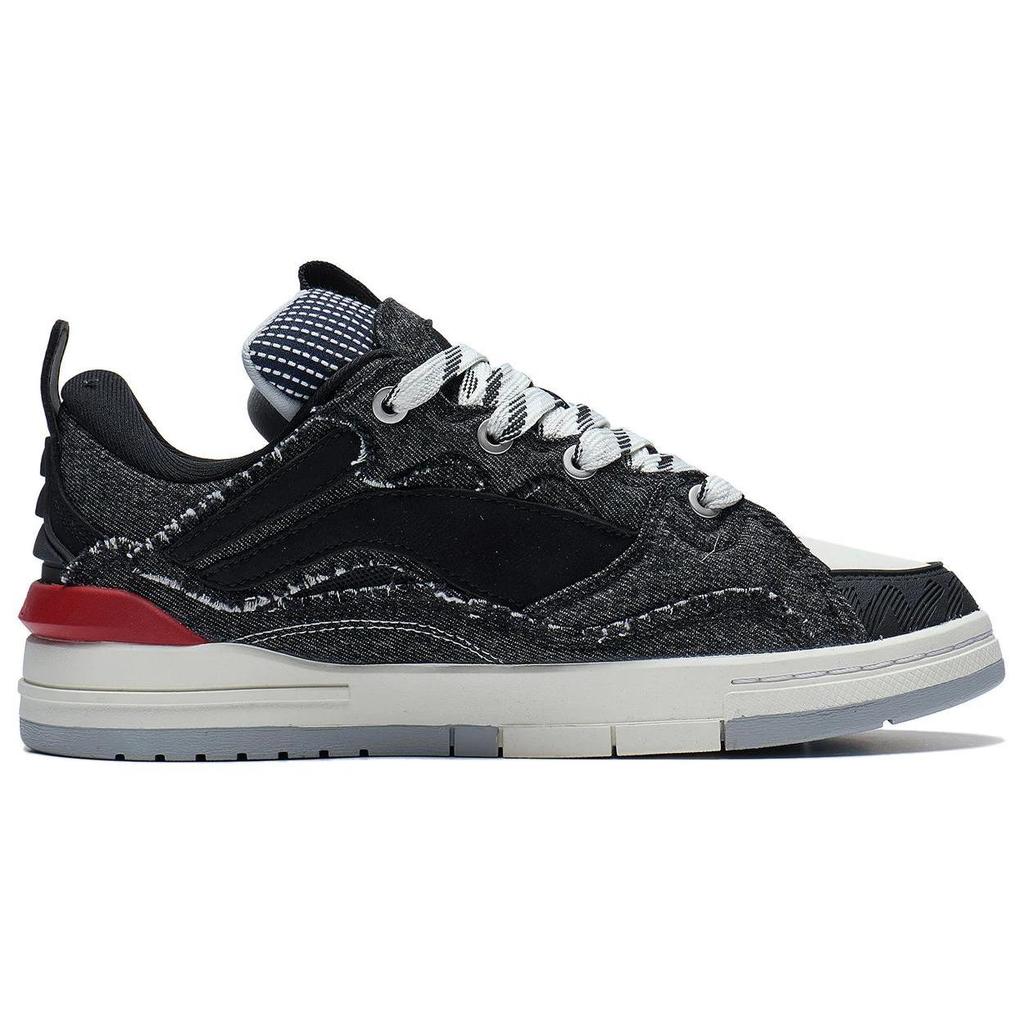 Li Ning Wave Comfortable Slip Resistant Cushioning Low Top Skateboard Shoes Men's Black AECS073-9