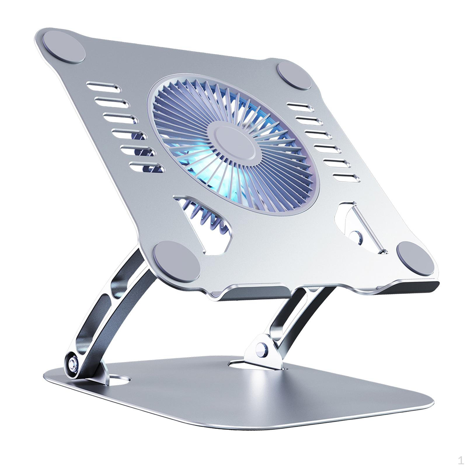 Laptop Holder with Cooling Fan Stand Portable USB Ergonomic Aluminium Alloy