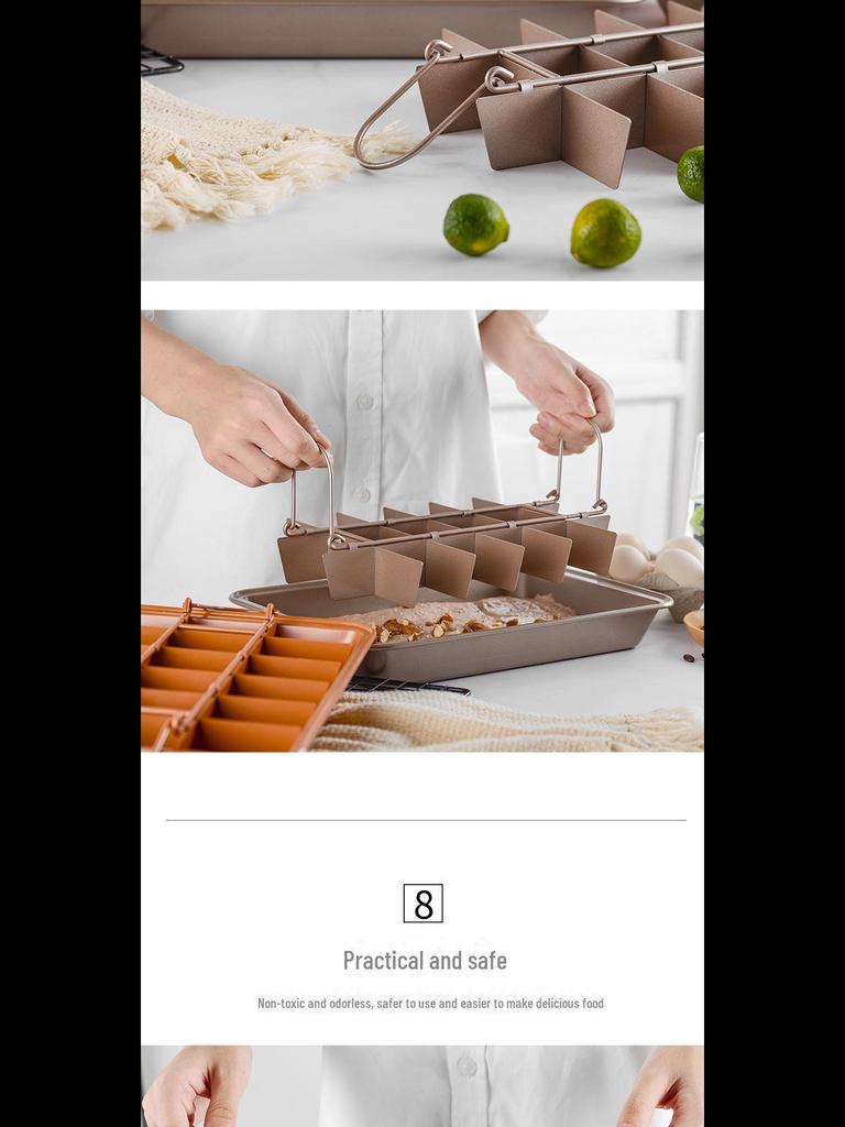 Non-Stick Brownie and Cake Mold with Solid Bottom