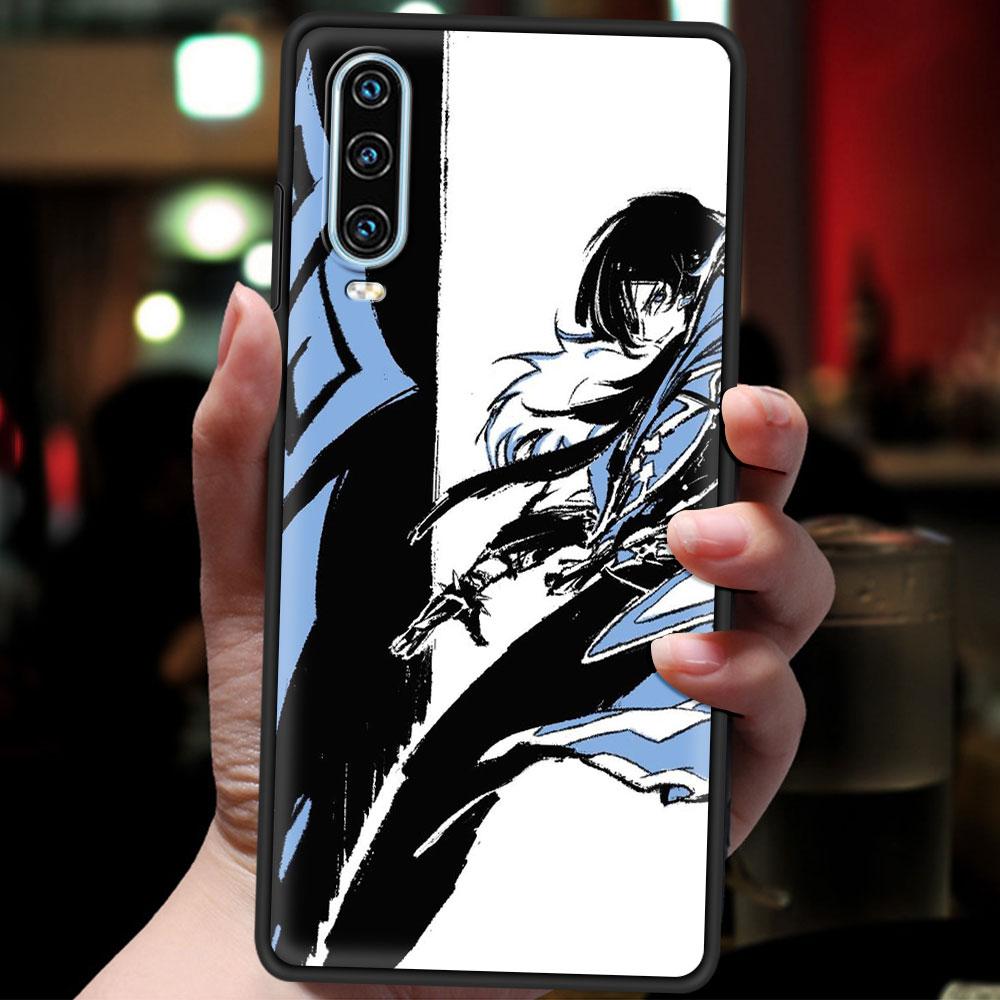 Genshin impact black and white Phone Case For Huawei P30 Lite P50 Pro P20 P40 Lite E P Smart Z 2021 Y7 Y9 2019 Y6p Y9s Y7a Cover