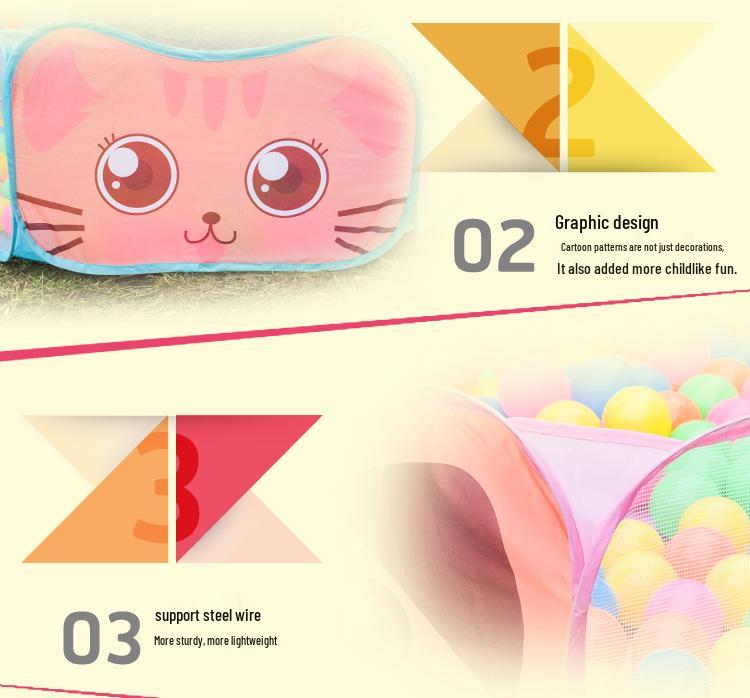 Kids' Foldable Ocean Ball Pit Tent with Basketball Hoop