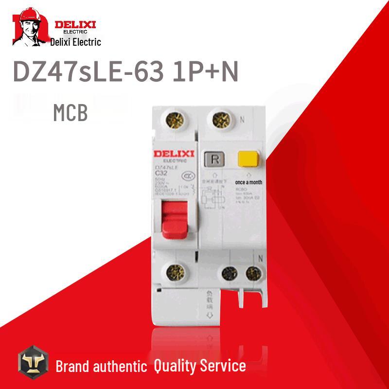 Delixi DZ47sLE-63 1P+N Air Switch Circuit Breaker & Leakage Protector