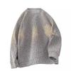 Men's Velvet Chenille Stripe Hoodie, Autumn/Winter, Warm Round Neck, Trendy American Style Pullover.