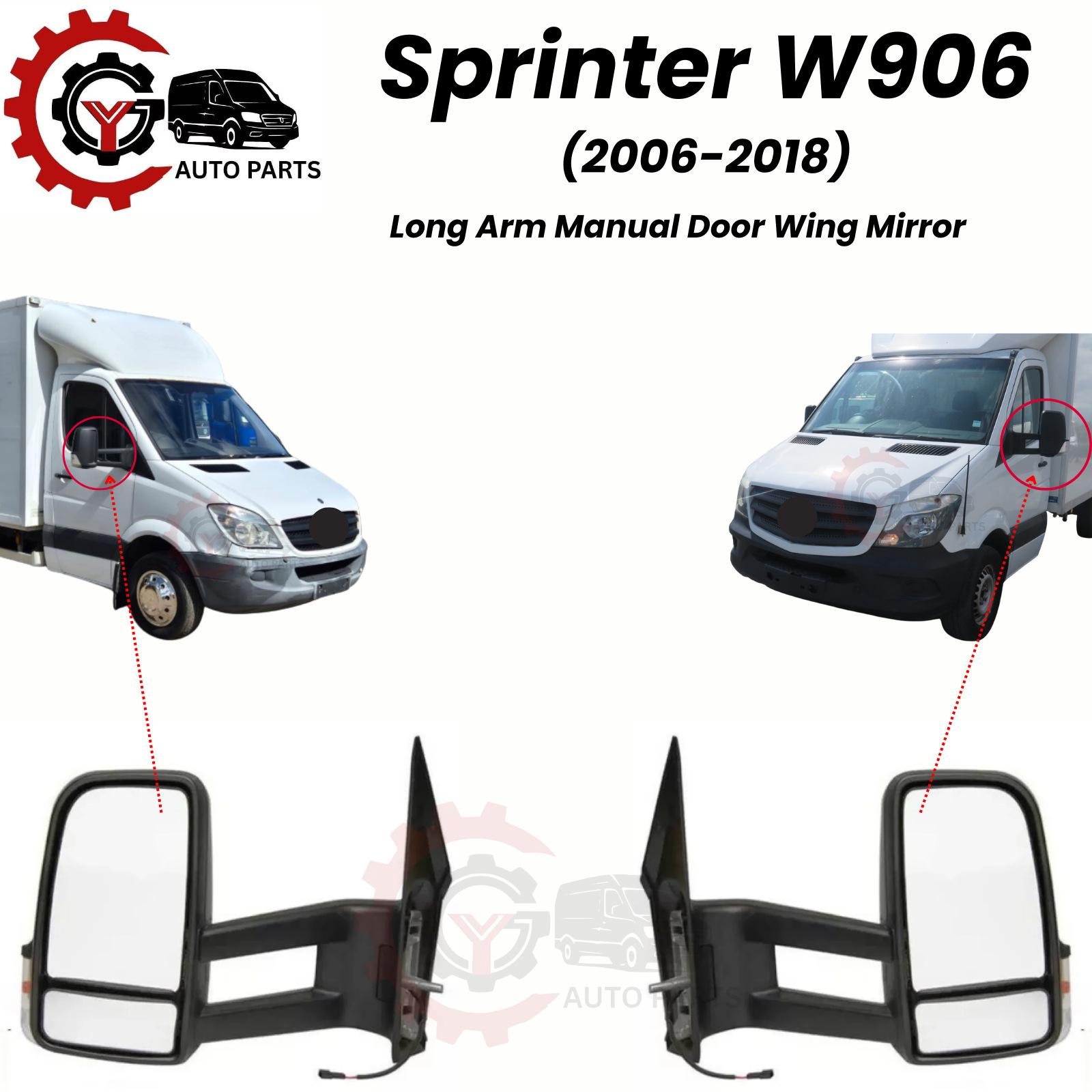 

Совместимо с Mercedes-Benz Sprinter Lingte/Sprinter 906 2006-2018 Зеркало заднего вида с длинным кронштейном для трансграничного использования чёрный