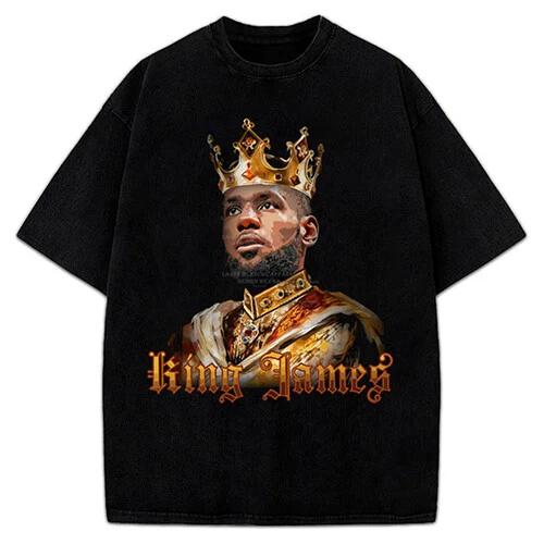 Lebron James King James Painting Style 2023-24 Basketball Graphic Design T-Shirt 4XL