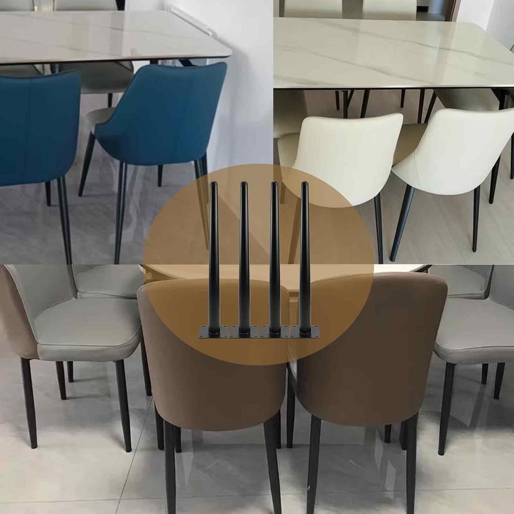 7Akiranoai Set of 4 Right Cone Table Legs, 40cm, Iron Legs, Screws Included, Suitable for Cabinet, Table, and Chair Furniture.