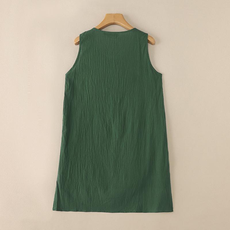 ZANZEA Letní tílka Kaftan Dámské ležérní svetry bez rukávů s výstřihem do O