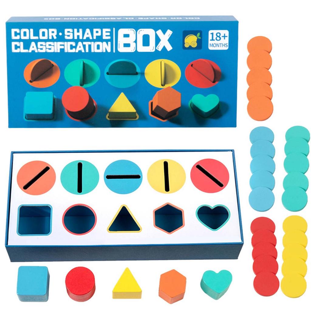 Color Shape Sorting Toys,Matching Toy,Learning Toy,Class Activity,Wooden Sorting Box Toys For Preschool Kids