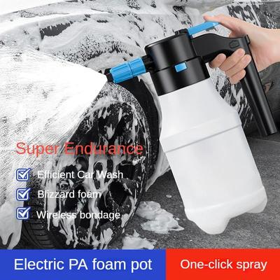 1,5 l elektrischer Schaumsprüher, Multi-Handpumpen-Schaumsprüher, 2600 mAh Lithium-Akku-Schaumlanze, 1 Stunde Ausdauer, Autowaschtuch, Schaumwäsche