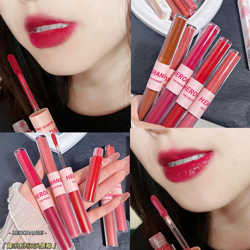 

Серия HER ORANGE ~ Funnix, двусторонняя глазурь для губ, матовый бархатный белый блеск для губ, стойкий красочный увлажняющий зубчатый блеск для губ 06