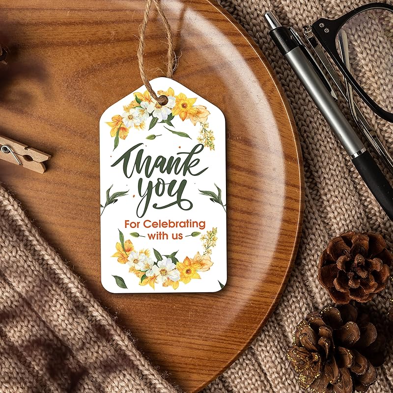 

Clickedin - Thank You Tags For Packaging, Customized Packing Tags For Small Business 100 Pieces With Natural Jute Twine 100 белый